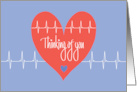 Thinking of You Upcoming Heart Catheterization Heart and Heartbeat card