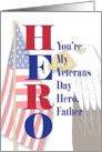 Hand Lettered Veterans Day Dad Striped Flag Heart Thankful for You card