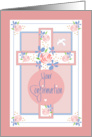 Hand Lettered Confirmation Congratulations for Girl with Floral Cross card