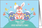 Hand Lettered Easter for Great Nephew and Family Flowers and Eggs card