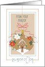 Christmas from Realtor Season of Joy Ornament Gingerbread House card
