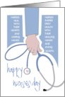 Nurses Day 2024 Male Nurse with Hand Holding Stethoscope with Heart card