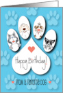 Hand Lettered Birthday from Pet Dog with Large Pawprint and Dogs card