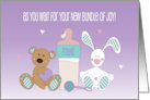 Hand Lettered Pregnancy Congratulations for Friend with Bear and Bunny card