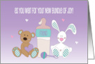 Hand Lettered Pregnancy Congratulations for Friend with Bear and Bunny card
