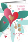 Hand Lettered Valentine’s Day for Daughter and Family Heart Flower card