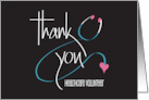 Hand Lettered Thank You to Healthcare Volunteer with Stethoscope card