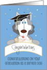 Congratulations on Graduation as a Service Dog with Hat and Diploma card