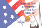 National Vietnam War Veterans Day Rippling Patriotic Flag and Eagle card