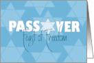 Hand Lettered Passover Seder Feast of Freedom with Star of David card