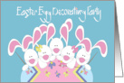 Hand Lettered Easter Egg Decorating Party Invitation Bunnies Painting card