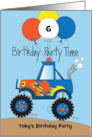 Monster Truck Birthday Party Invitation with Custom Name and Age card