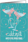 20th Wedding Anniversary Special Friends Toasting Champagne Glasses card