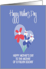 Mother’s Day for Mother of Fallen Soldier Heart with Patriotic Flowers card