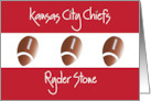 Football Custom Request Card with Kansas Football Team and Name card