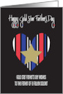 Gold Star Father’s Day with Red White and Blue Heart and Gold Star card