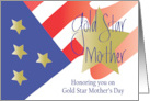 Gold Star Mother’s Day with Red White and Blue Flowers and Gold Star card