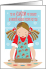 Hand Lettered Christmas Recipe Cooking Cards with Girl Making Cookies card
