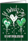 Hand Lettered St. Patrick’s Day for Kids Striped Shamrock Balloons card