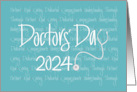 Doctors’ Day 2024 Teal Green with Character Words in Background card