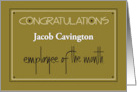 Business Employee of the Month Congratulations with Custom Name card