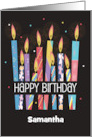 Birthday Colorful Patterned and Decorated Candles with Custom Name card