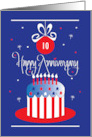 Hand Lettered Anniversary on Memorial Day Custom Number of Years card