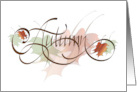 Hand Lettered Autumn with Fall Leaf Accents and Sweeping Calligraphy card