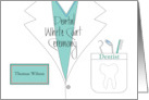 Dental White Coat Ceremony with White Jacket and Custom Nametag card