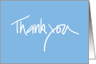 Blue Thank you Note with Hand Lettering card