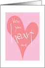 Hand Lettered Miss You, Aunt, Pink Bless your Heart card