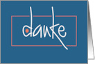 Hand Lettered Danke German Thank you Cobalt Blue Deutsch Karte card