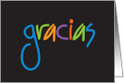 Hand Lettered Gracias Thank You Card in Spanish with Bright Colors card