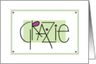 Hand Lettered Grazie Italian Thank you Ringrazio Carta in Italiano card