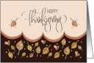 Beautiful Hand Lettered Thanksgiving with Wheat Scrollwork and Swirls card