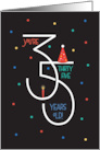 Hand Lettered 35th Birthday for Age Thirty Five Party Hat and Candle card