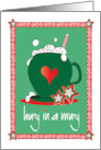 Christmas Hug in a Mug Cup with Heart and Decorated Christmas Cookies card