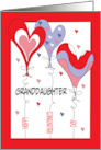 Hand Lettered Valentine for Granddaughter with Vivid Heart Balloons card