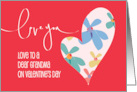 Hand Lettered Valentine’s Day for Grandma with Floral Patterned Heart card