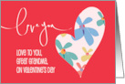 Hand Lettered Valentine’s Day for Great Grandma Love You Floral Heart card