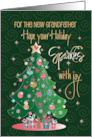 Christmas for New Grandfather Sparkle with Joy Christmas Tree card