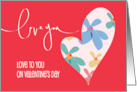 Hand Lettered Love for Valentine’s Day with Floral Patterned Heart card