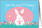 1st Easter Great Granddaughter, Cutest Little Bunny, Hearts & Eggs card