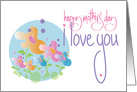 Mother’s Day from Daughter, I Love You with Abstract Floral Garden card