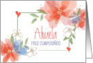 Feliz Cumpleaos en Espaol para Abuela con Muchos Flores de Colores card