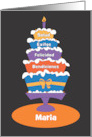 Cumpleaos en Espaol pastel con palabras y con nombre card