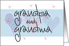 Grandparents Day for Grandma & Grandpa, Hearts & Hand Lettering card