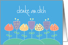 Denke an dich Notiz-Karte Deutsch mit Blumen card