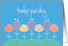 Tenker p deg Norske note kort med blomster, Norwegian Thanks card