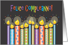 Felice compleanno carta en italiano con velas card